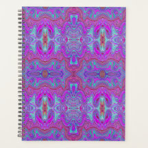 Padrão Ondulado de Mármore Trippy Magenta e Azul