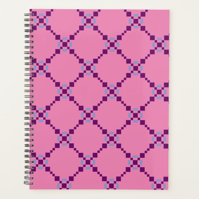 Agenda Padrão Pixelado Roxo (Frente)