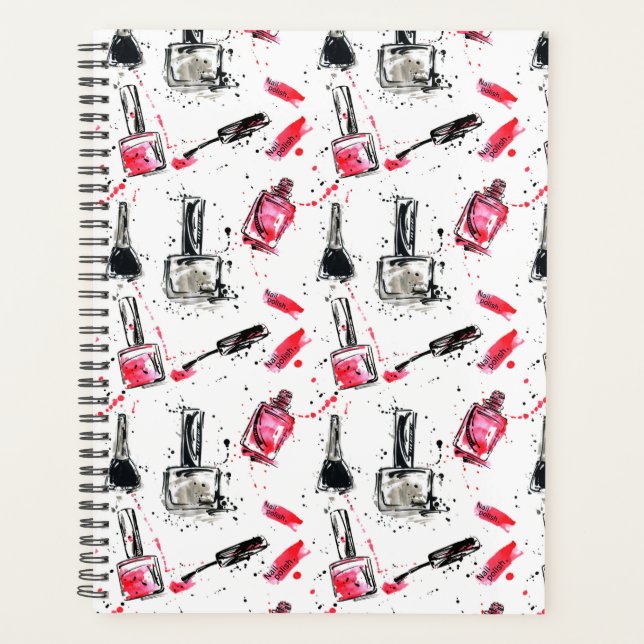 Agenda Padrão Polonês das unhas de aquarelas (Frente)