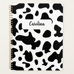Agenda padrão preto e branco de impressão em animais