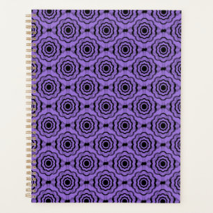 Agenda Padrão Purple Black Flower Sem Costura