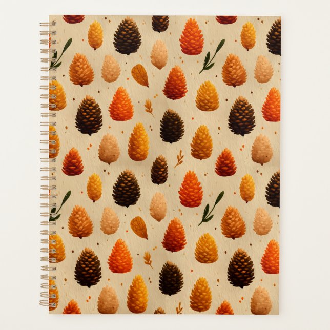 Agenda Padrão Quente de Pinecones de Inverno (Frente)
