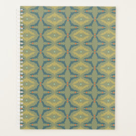 Agenda Padrão Retro Vintage Esverdeado
