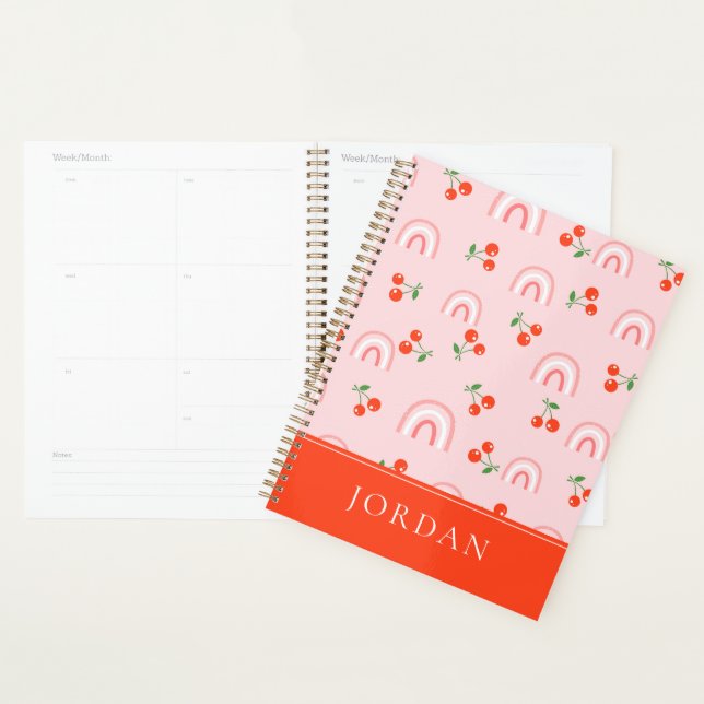 Agenda Padrão Rosa Rainbow Cherry (Exibição)