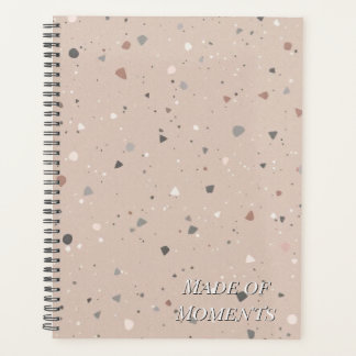 Agenda Padrão Texturizado de Terrazzo | Elegância Mocha M