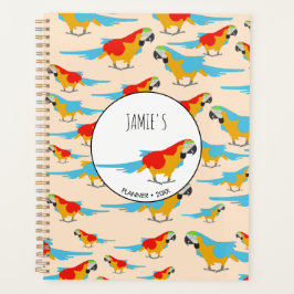 Agenda Padrão Tropical Macaw Colorida