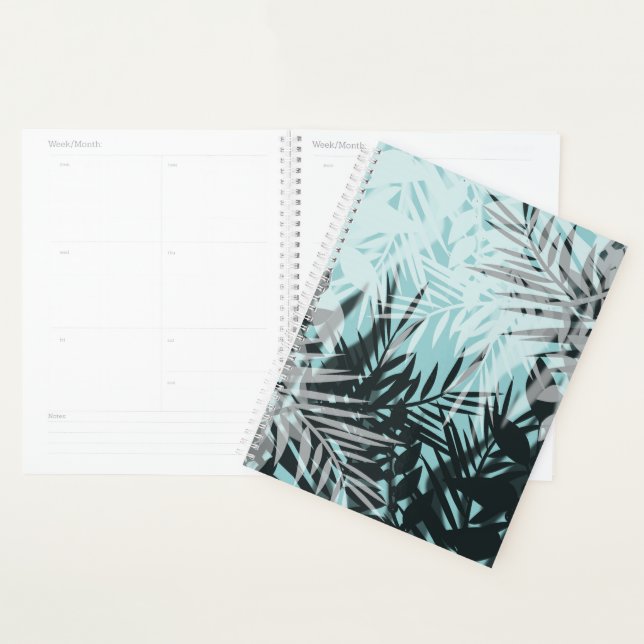 Agenda Padrão tropical preto azul claro (Exibição)