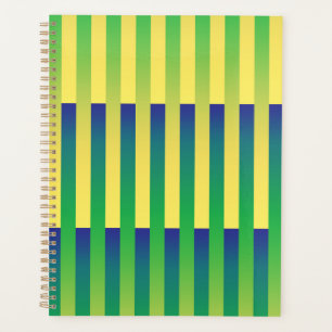 Agenda Padrão Verde Amarelo Azul Striped