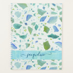 Agenda Padrão Verde Azul Aqua Azul de Praia Moderno