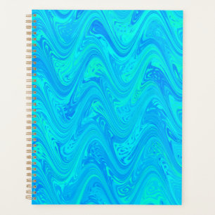 Agenda Padrão Verde Azul Marbling