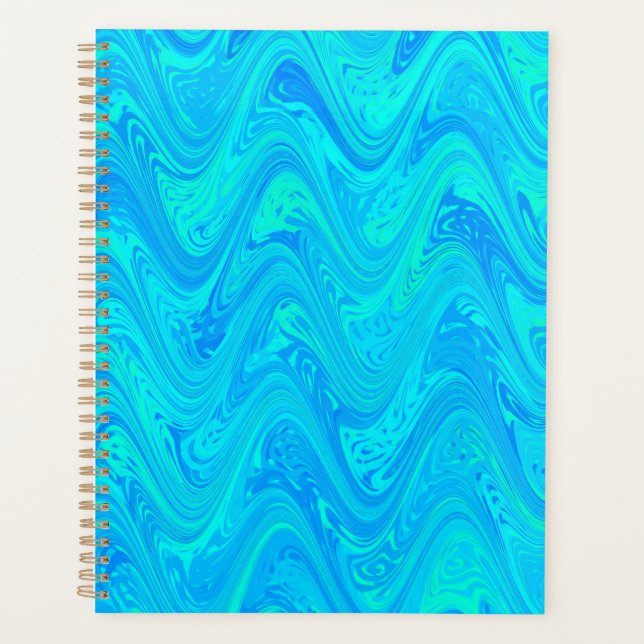Agenda Padrão Verde Azul Marbling (Frente)