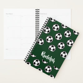 Agenda Padrão verde das bolas de futebol