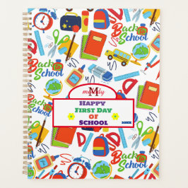 Agenda Padrão vibrante personalizável de volta à escola