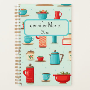 Agenda Padrão Vintage Teal Red Kitchen