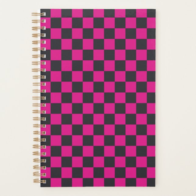 Agenda Padrão xadrez magenta e fumaça (Frente)