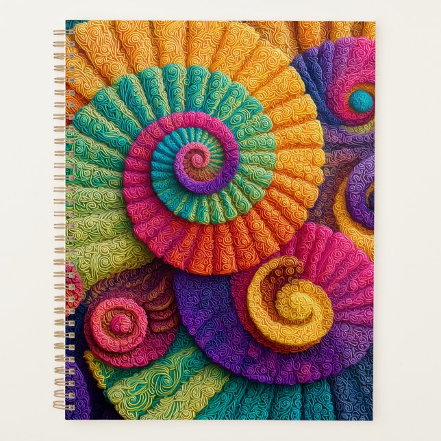 Agenda Padrões de Abstrato espiral vibrantes (Frente)