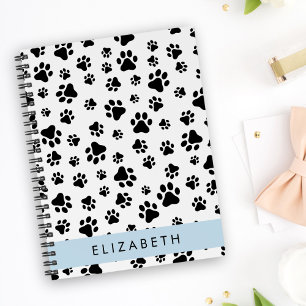 Agenda Padrões de pata, patas de cão, preto e branco, seu