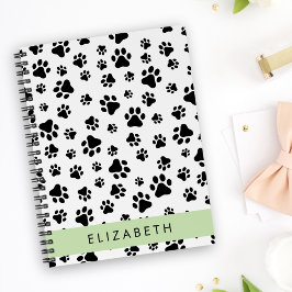 Agenda Padrões de pata, patas de cão, preto e branco, seu