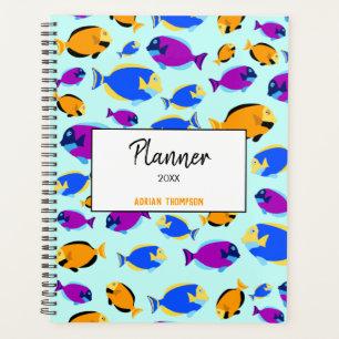 Agenda Padrões de Peixes Tropicais Coloridos no Mar Azul