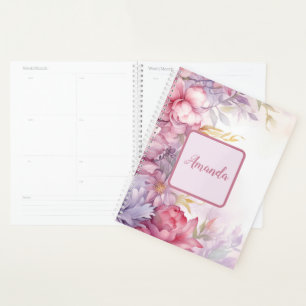 Agenda Padrões florais femininos suaves flores minúsculas
