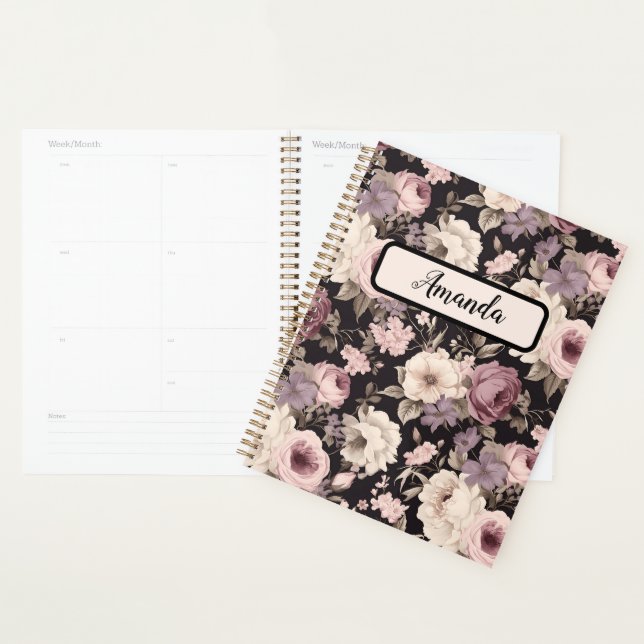 Agenda Padrões florais femininos suaves flores minúsculas (Exibição)
