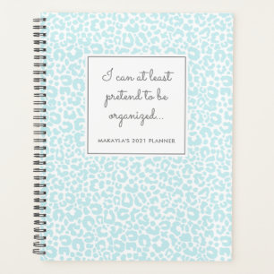 Agenda Padrões Impressos Funny Pastel Leopard Blue Plann