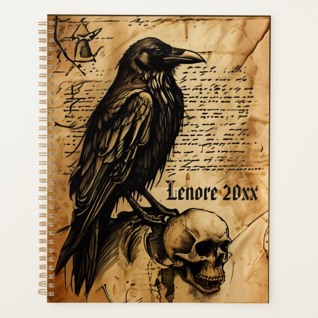 Agenda Página Diário Raven e Skull (Frente)
