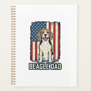 Agenda Pai Beagle Patriótico Design de Cachorro de Gravur