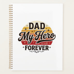 Agenda Pai Meu Herói Para Sempre Camisa Retro Vintage Des