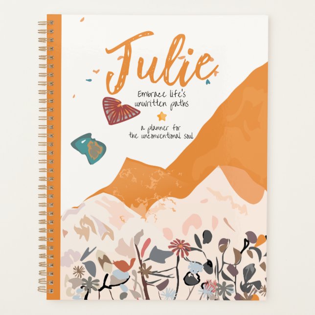 Agenda Paisagem Abstrata & Flores Silvestres, um Boho Ins (Frente)