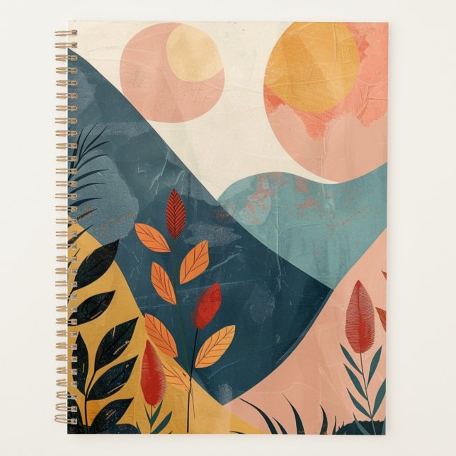 Agenda Paisagem Boho Abstrato (8) (Frente)