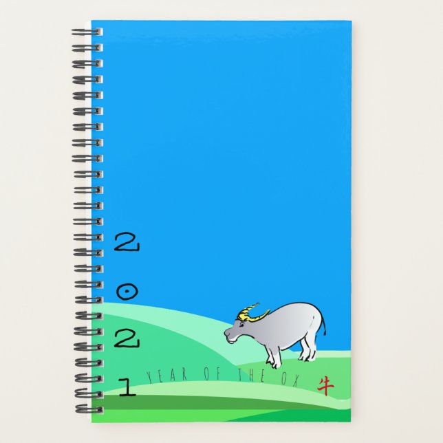 Agenda Paisagem cartoon Ox Chinês Novo Ano SPl (Frente)