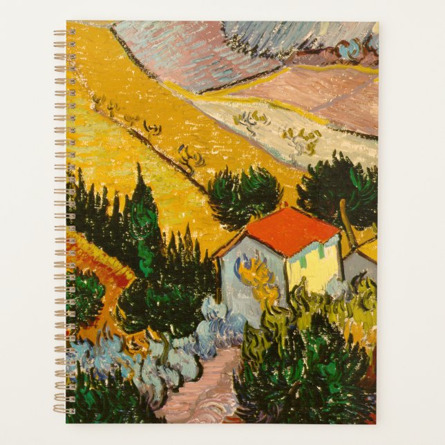 Agenda Paisagem com House e Ploughma Vincent van Gogh (Frente)