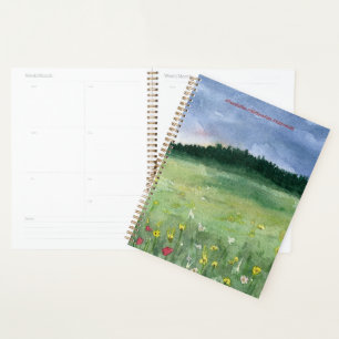 Agenda Paisagem de Campo de Flores em Espiral