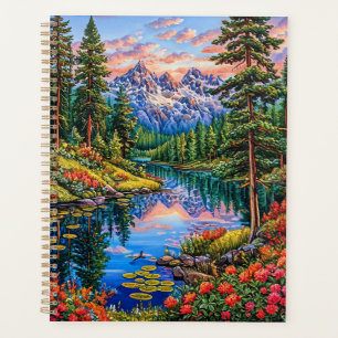 Agenda Paisagem Montanhosa Vibrante Reflexo Natureza
