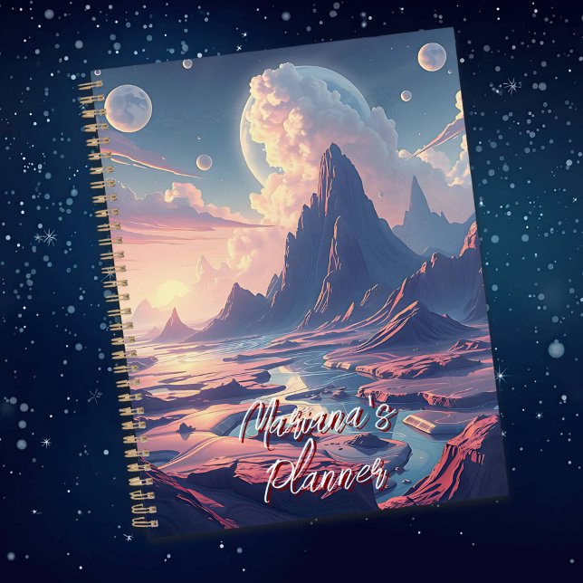 Agenda Paisagem Surreal de Outro Mundo Personalizada (Criador carregado)