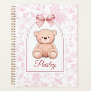 Agenda Paisley Design de Enfermeiro de Urso Rosa Person