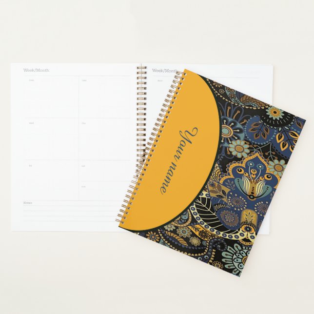 Agenda Paisley elegante personalizado (Exibição)