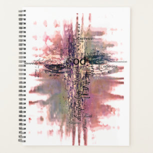 Agenda palavras cristãs grunge cruz