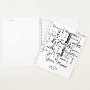 Agenda Palavras familiares personalizadas