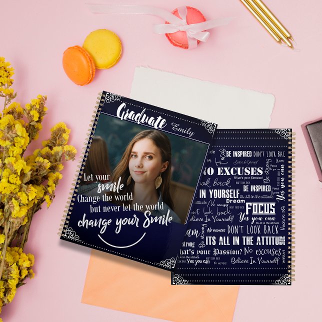 Agenda Palavras Inspirativas De Foto Para Graduação Da Cl (Class Of 2024 Graduation Photo Inspirational Words Planner)