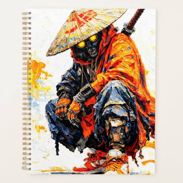 Agenda Paleta de Ciber Samurai Faca Neon Laranja Impasto (Frente)