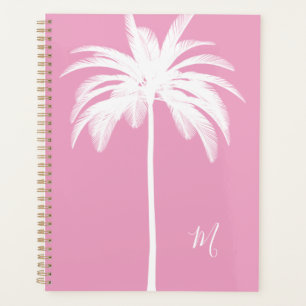Agenda Palm Tree Vintage White Elegante Tropical Cor-de-r