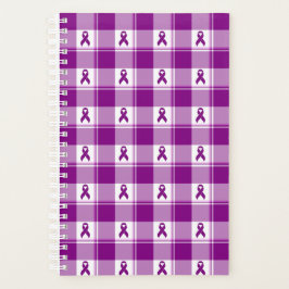 Agenda Pancreatic Cancer Awareness Plaid Planner, Purple