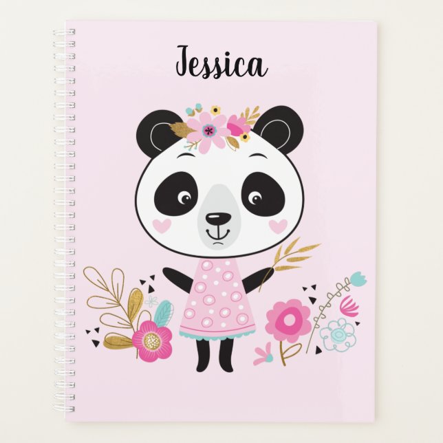 Agenda Panda rosa-branca (Frente)