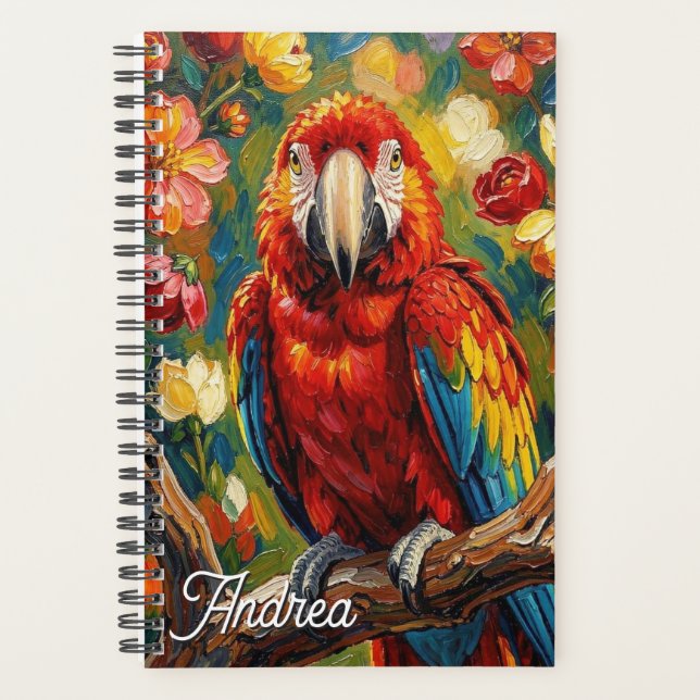 Agenda Papagaio Arara Impasto Personalizado (Frente)