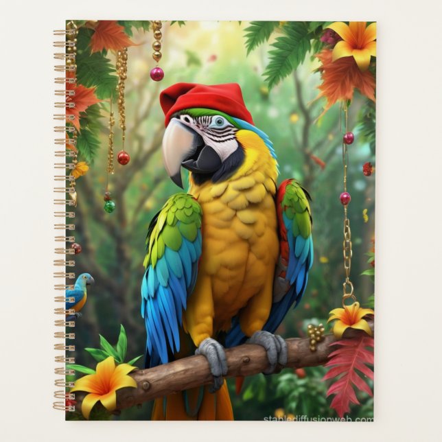 Agenda Papagaio De Natal Como Papai Noel-76349 (Frente)