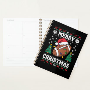 Agenda Papai Noel estilo suéter feio de Natal Futebol Ame