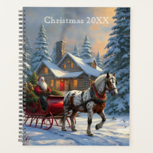 Agenda Papais noeis de Sleigh de um cavalo natalino
