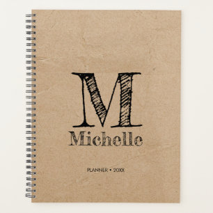 Agenda Papel Castanho Russo Kraft castanho para aspecto m